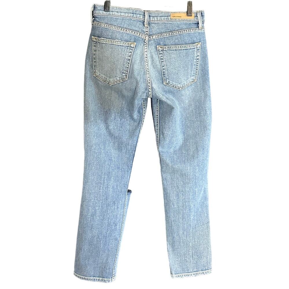 GRLFRND Naomi High Rise Distressed Straight Leg Jeans Light Wash Size 27 - Picture 3 of 10